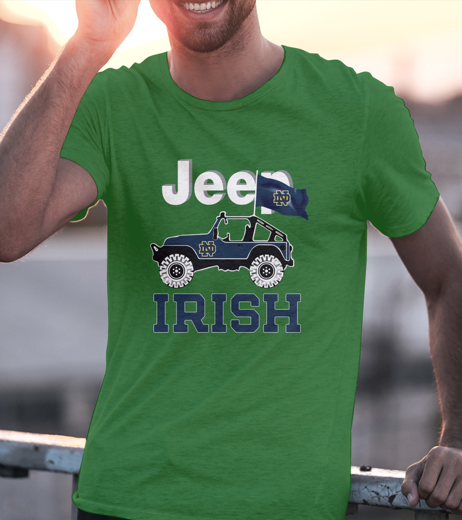 Jeep Notre Dame Fighting Irish Flag T-Shirt