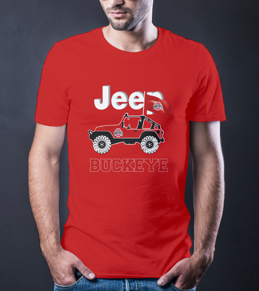 Jeep Ohio State Buckeye Red Flag Adventure T-Shirt