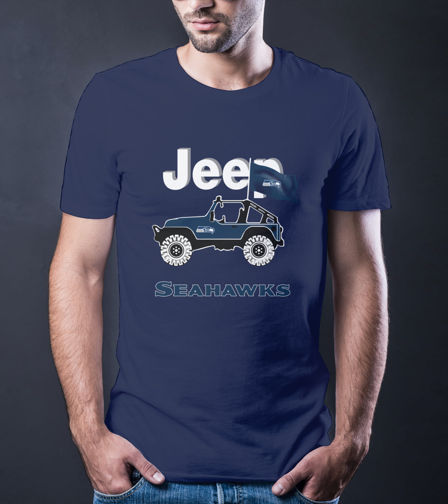 Jeep Seattle Seahawks Graphic Flag T-Shirt