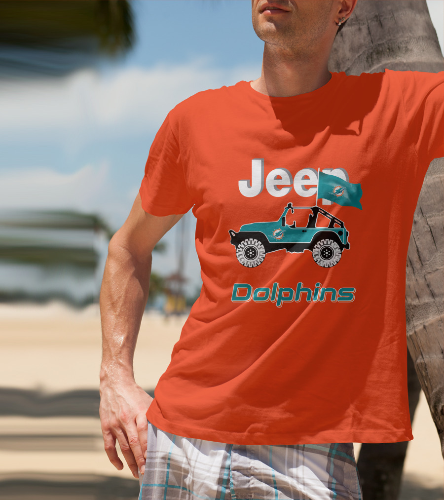 Jeep Dolphins Miami Flag Adventure T-Shirt
