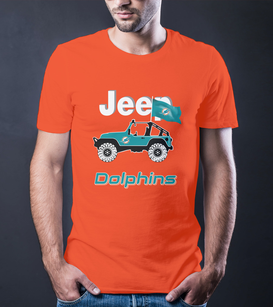 Jeep Dolphins Miami Flag Adventure T-Shirt