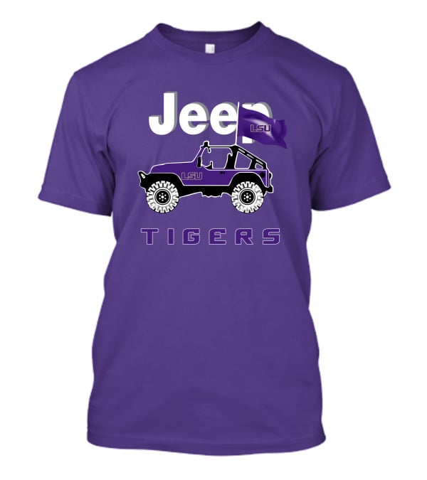 Jeep Lsu Tigers Purple Flag T-Shirt