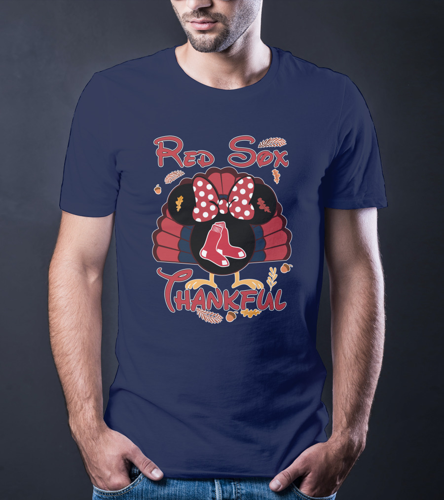 Red Sox Thankful Minnie Thanksgiving Turkey T-Shirt