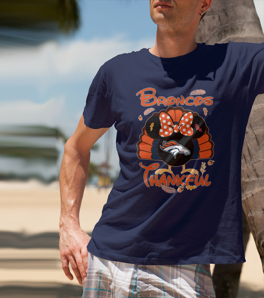 Broncos Thankful Denver Minnie Thanksgiving T-Shirt