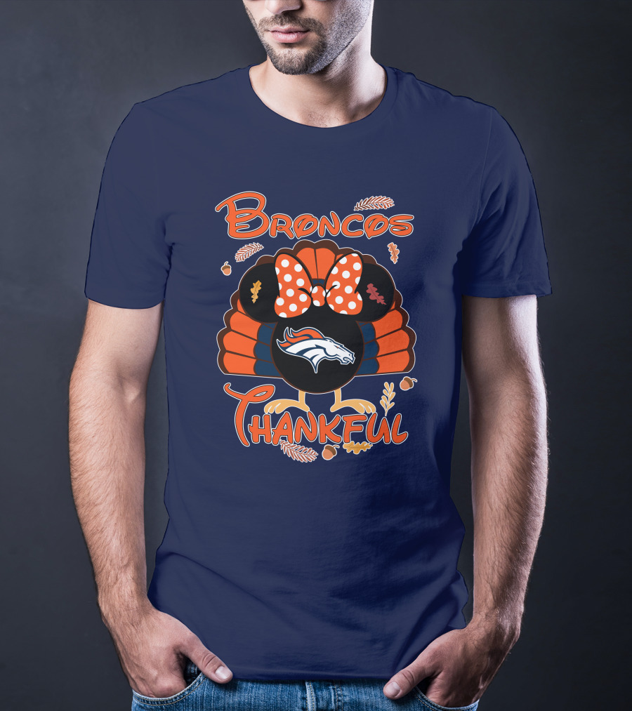 Broncos Thankful Denver Minnie Thanksgiving T-Shirt
