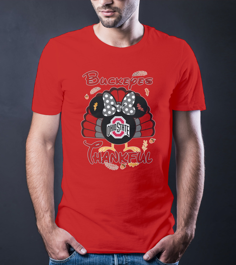Buckeyes Thankful Ohio State Minnie Thanksgiving T-Shirt