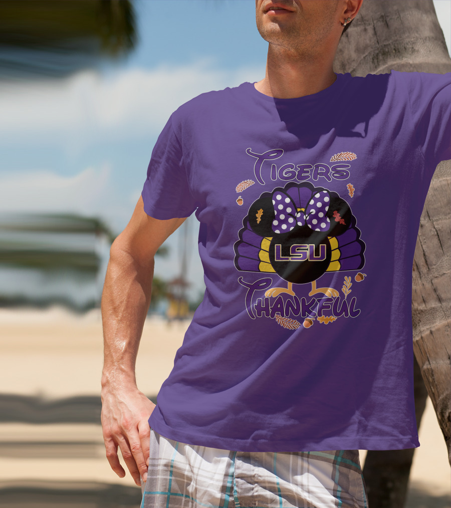 LSU Tigers Thankful Minnie Thanksgiving T-Shirt