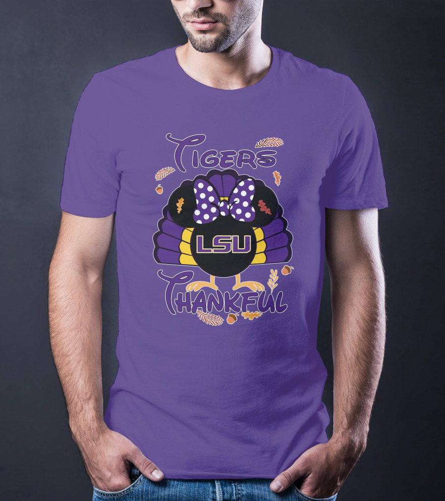 LSU Tigers Thankful Minnie Thanksgiving T-Shirt