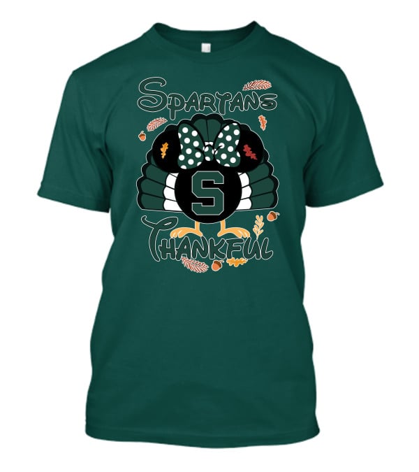 Spartans Thankful Thanksgiving Minnie Michigan State T-Shirt