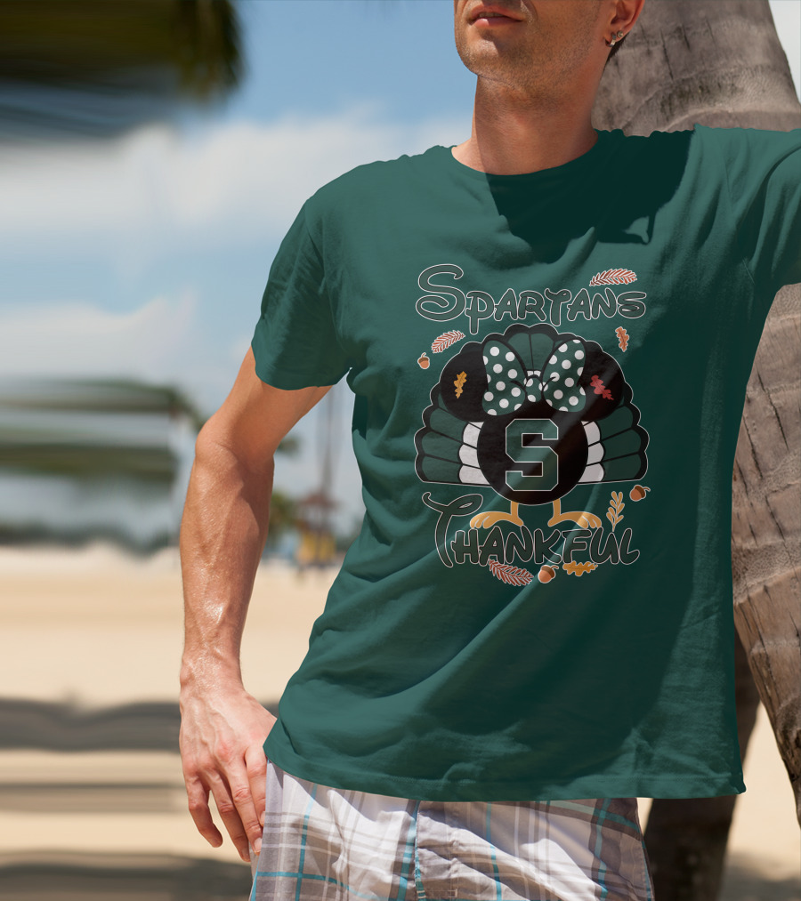 Spartans Thankful Thanksgiving Minnie Michigan State T-Shirt