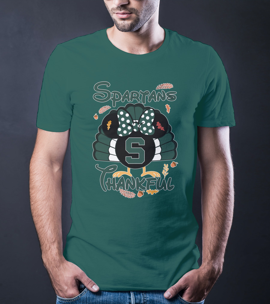 Spartans Thankful Thanksgiving Minnie Michigan State T-Shirt