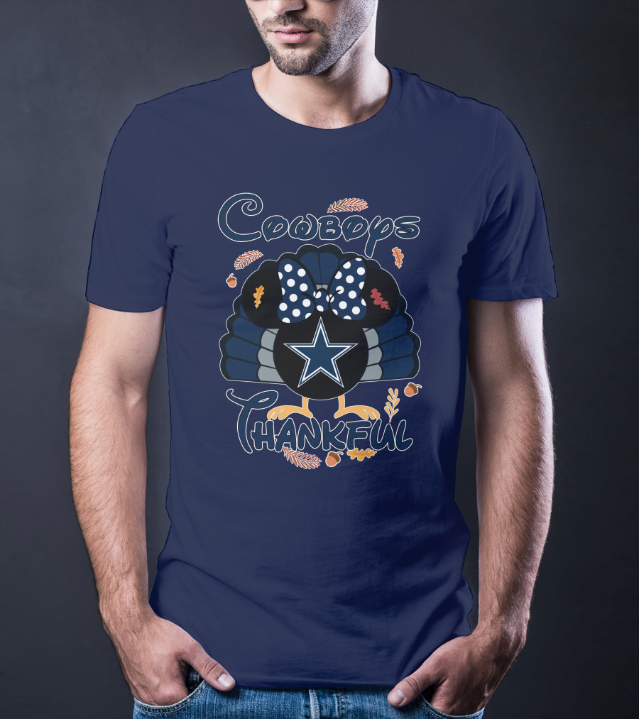 Cowboys Thankful Minnie Turkey Dallas Thanksgiving T-Shirt