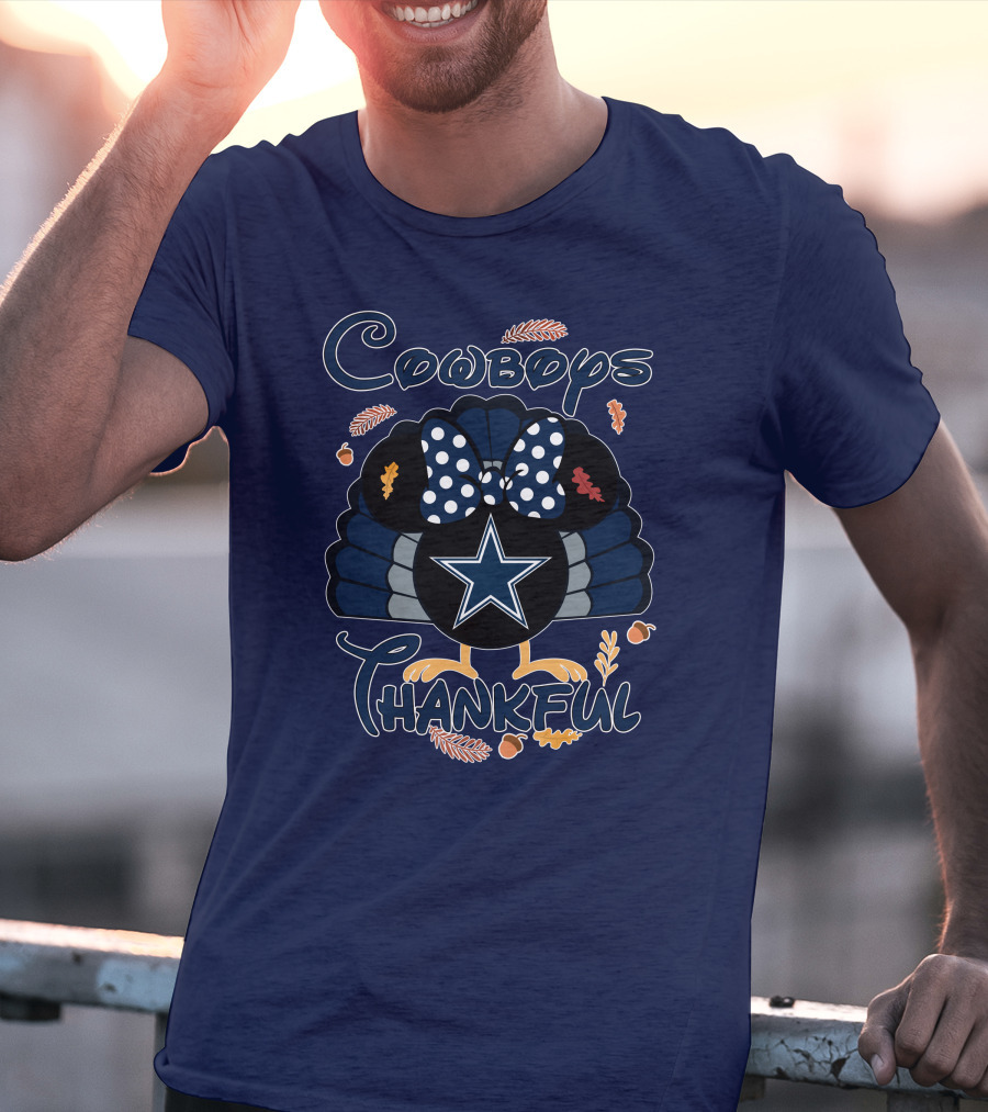 Cowboys Thankful Minnie Turkey Dallas Thanksgiving T-Shirt