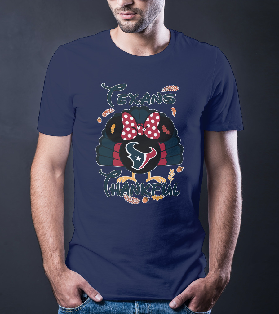 Texans Thankful Minnie Thanksgiving Turkey T-Shirt