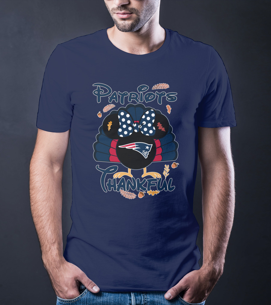Patriots Thankful Thanksgiving Minnie Turkey T-Shirt