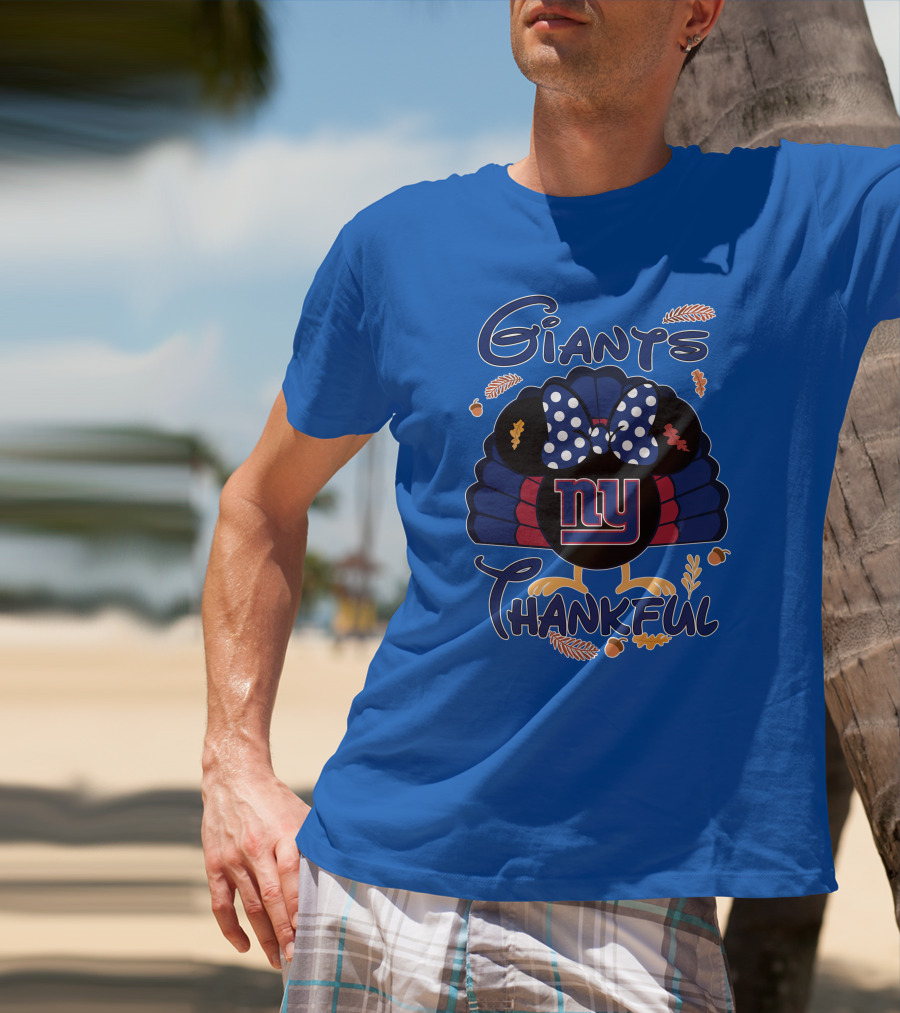 Giants Thankful New York Turkey Minnie Bow T-Shirt