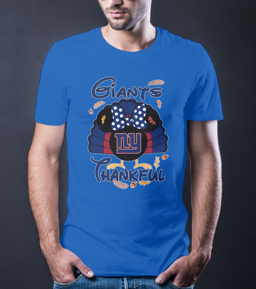 Giants Thankful New York Turkey Minnie Bow T-Shirt