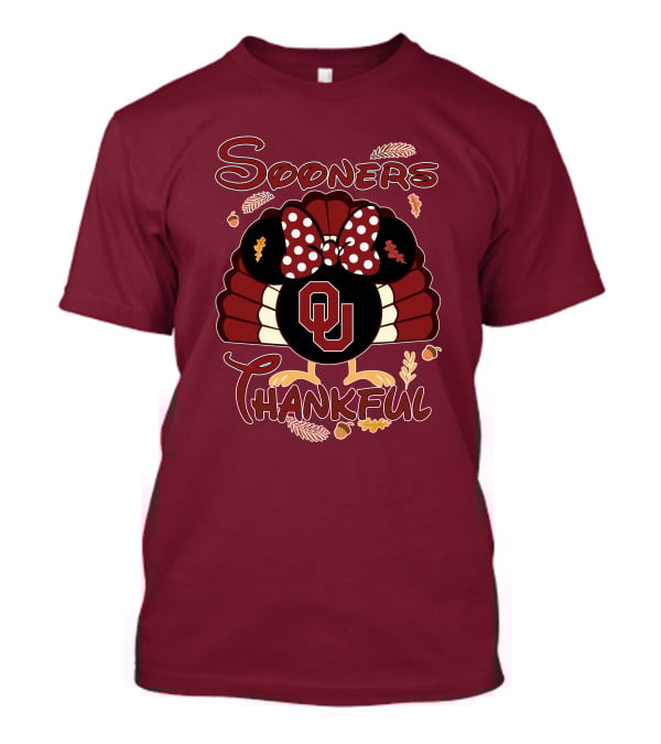 Sooners Thankful Minnie Turkey Thanksgiving OU T-Shirt
