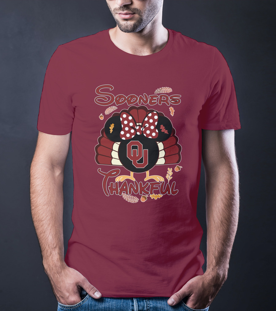 Sooners Thankful Minnie Turkey Thanksgiving OU T-Shirt