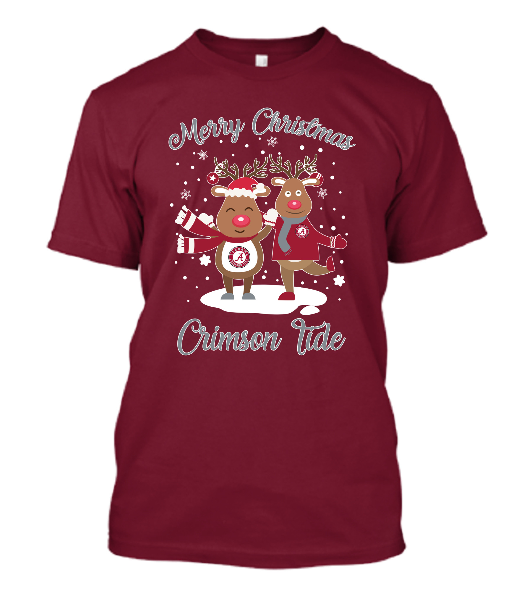 Crimson Tide Merry Christmas Reindeer T-Shirt