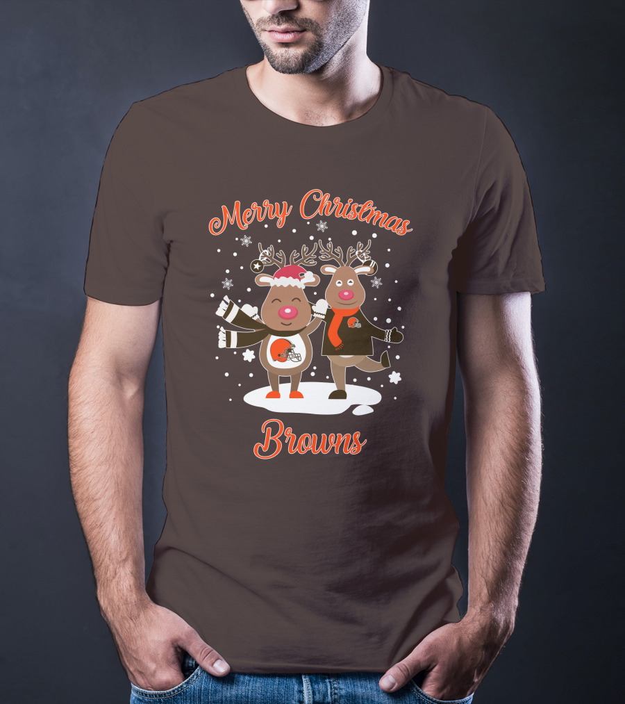 Merry Christmas Cleveland Browns Reindeer T-Shirt