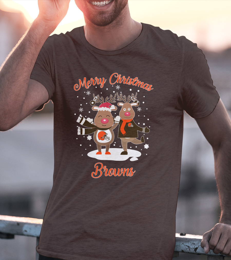 Merry Christmas Cleveland Browns Reindeer T-Shirt
