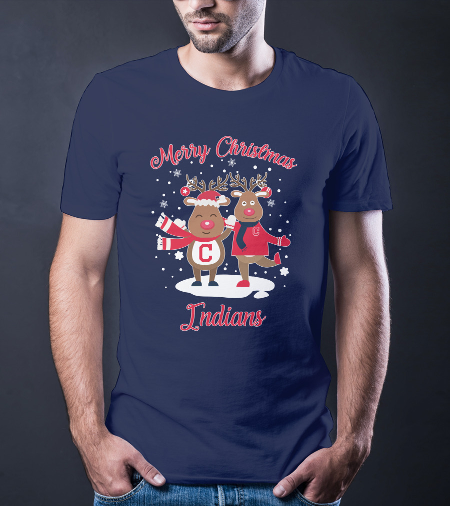 Merry Christmas Indians Reindeer With C T-Shirt