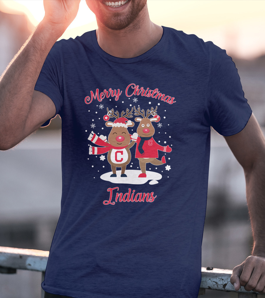 Merry Christmas Indians Reindeer With C T-Shirt