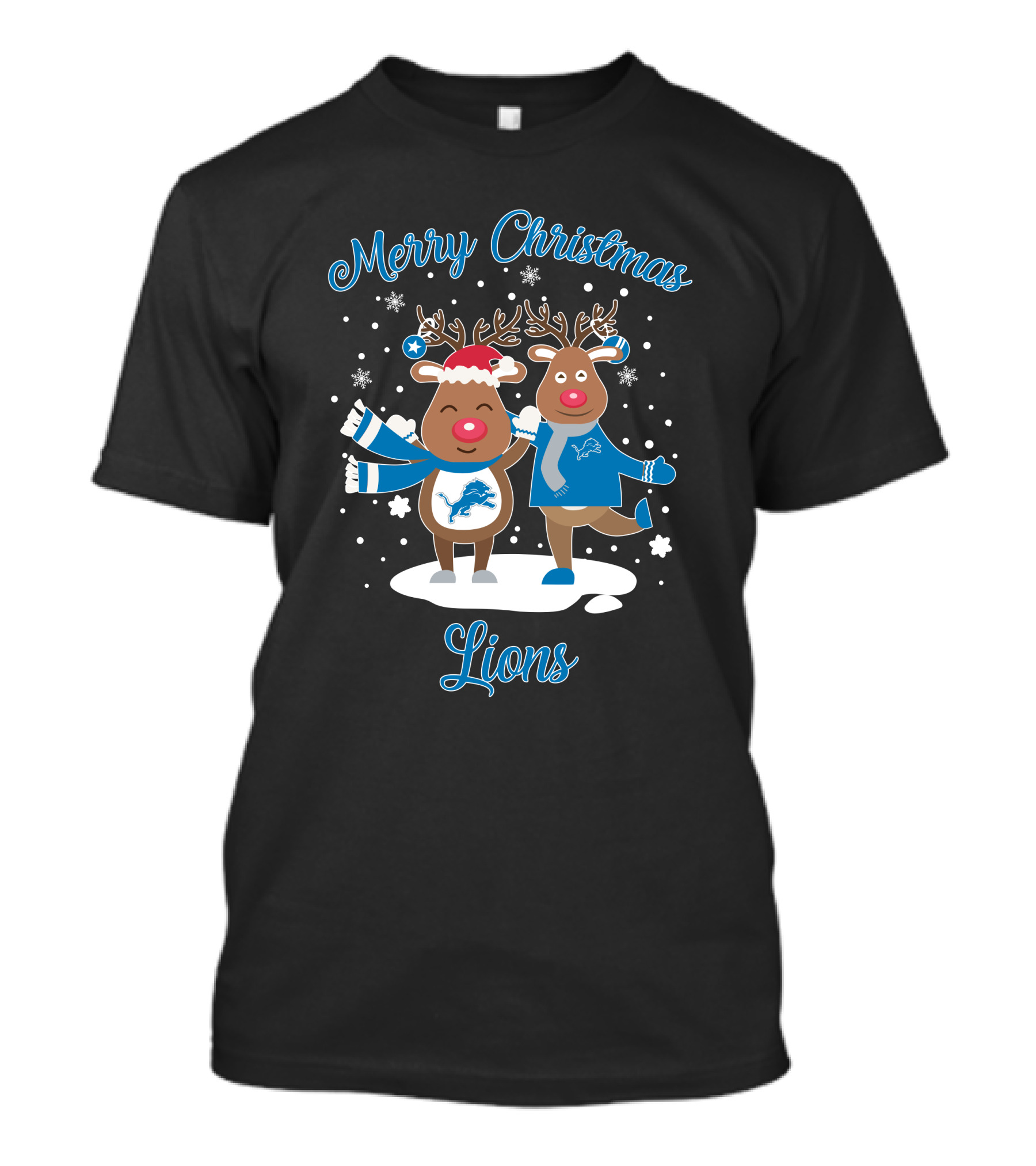 Merry Christmas Detroit Lions Reindeer T-Shirt