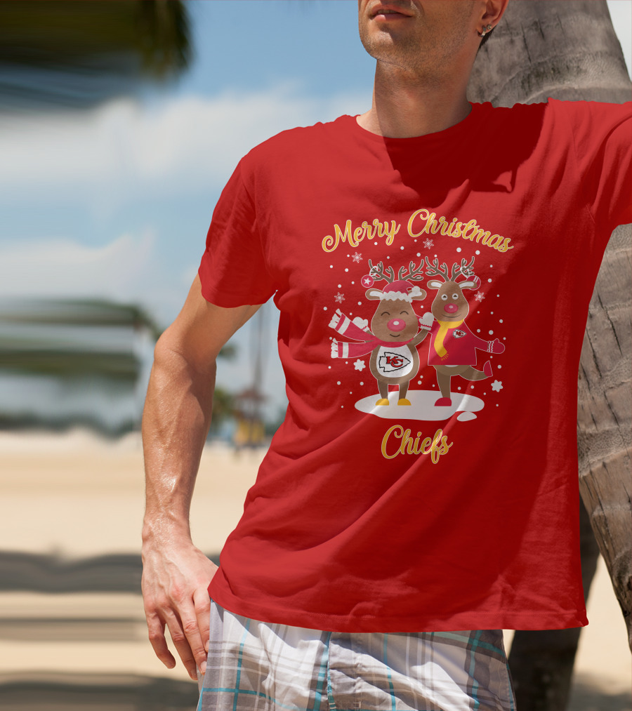 Merry Christmas Kansas City Chiefs Reindeer Chiefs T-Shirt