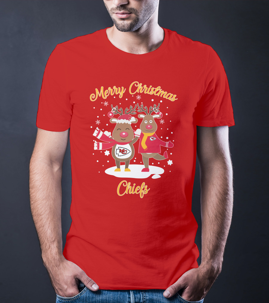 Merry Christmas Kansas City Chiefs Reindeer Chiefs T-Shirt