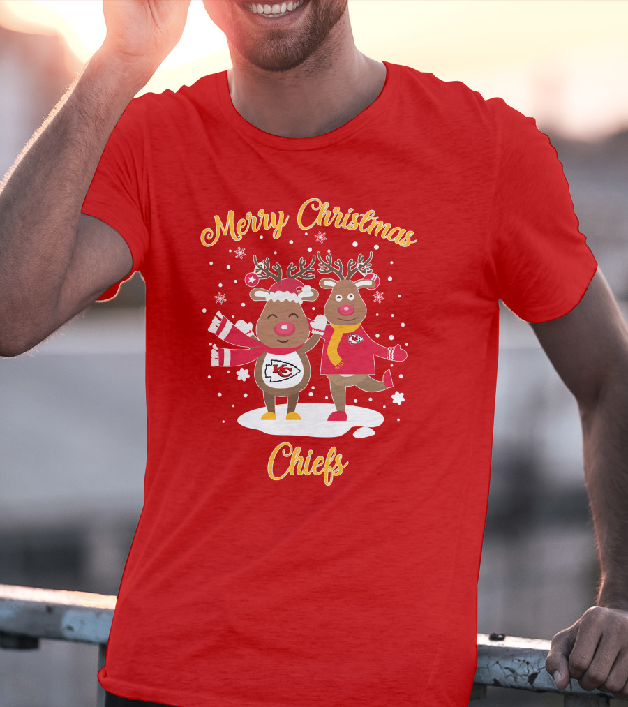 Merry Christmas Kansas City Chiefs Reindeer Chiefs T-Shirt