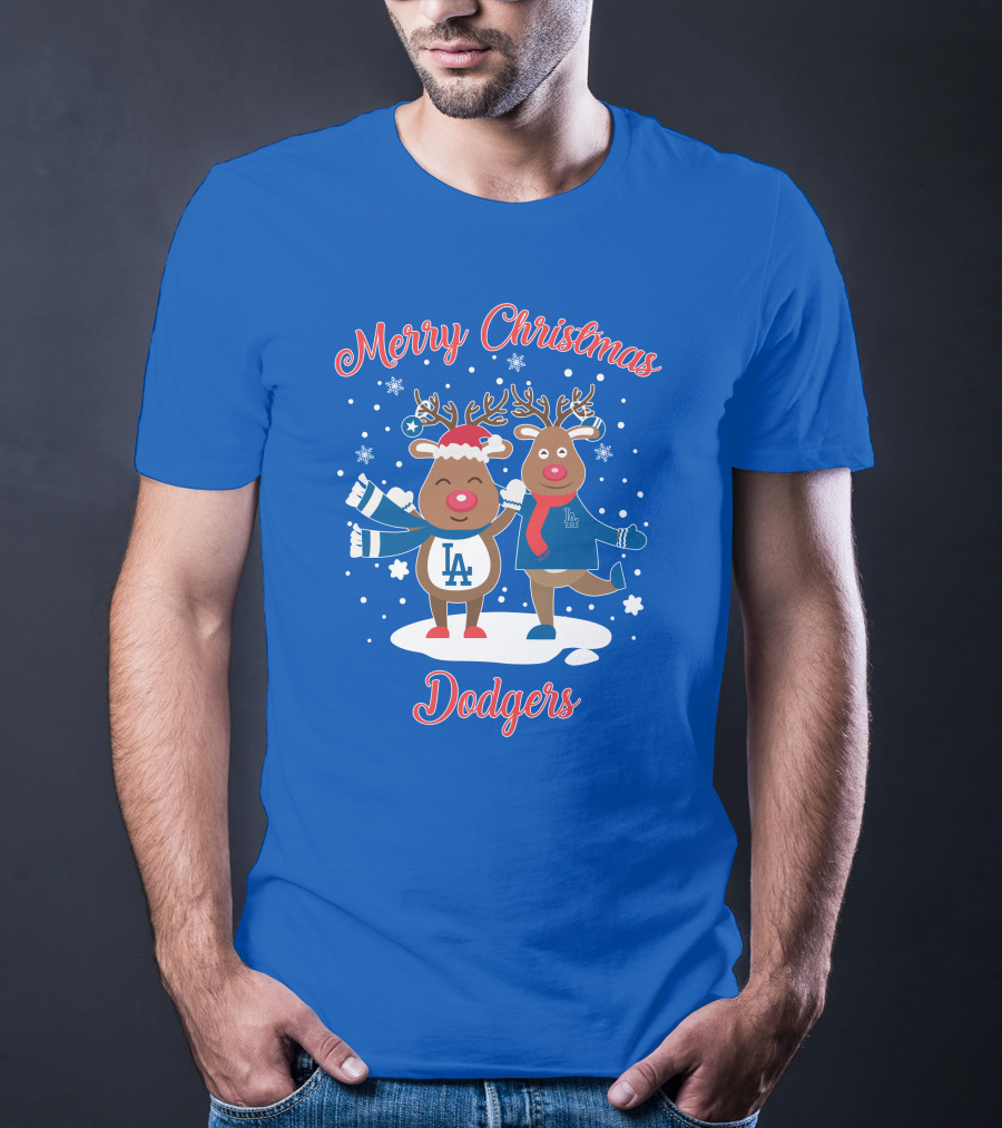 Merry Christmas Los Angeles Dodgers Reindeer T-Shirt