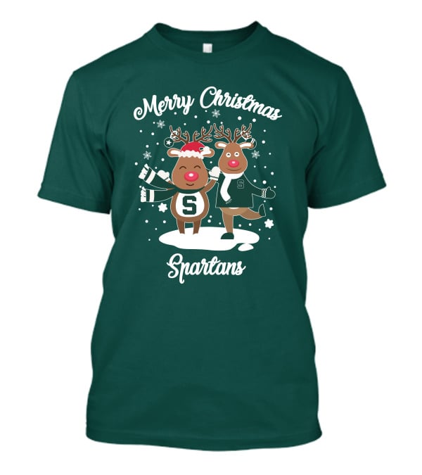 Merry Christmas Michigan State Spartans Reindeer T-Shirt