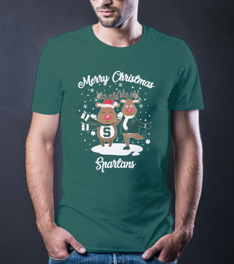 Merry Christmas Michigan State Spartans Reindeer T-Shirt