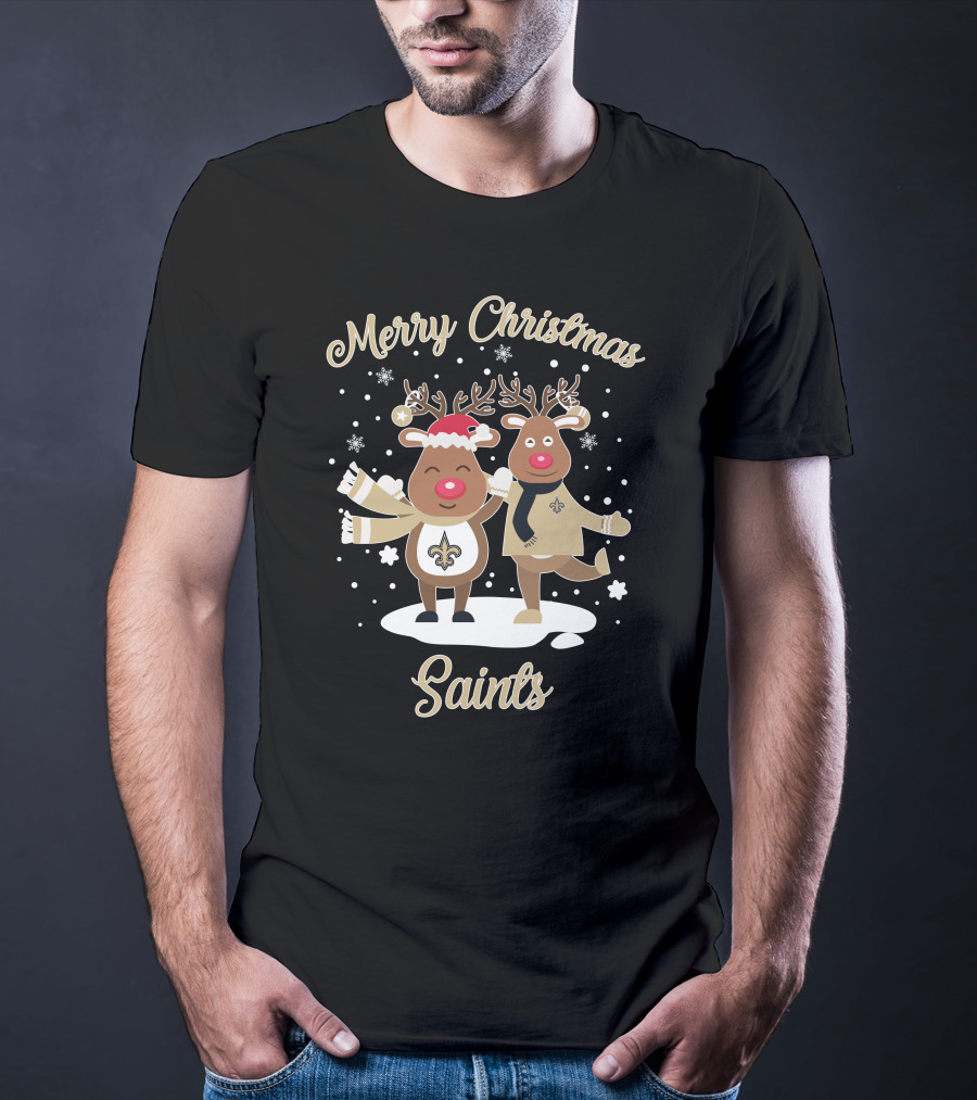 Merry Christmas New Orleans Saints Reindeer T-Shirt