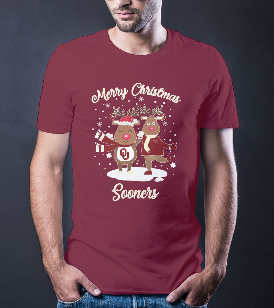 Merry Christmas Sooners Oklahoma Reindeer T-Shirt