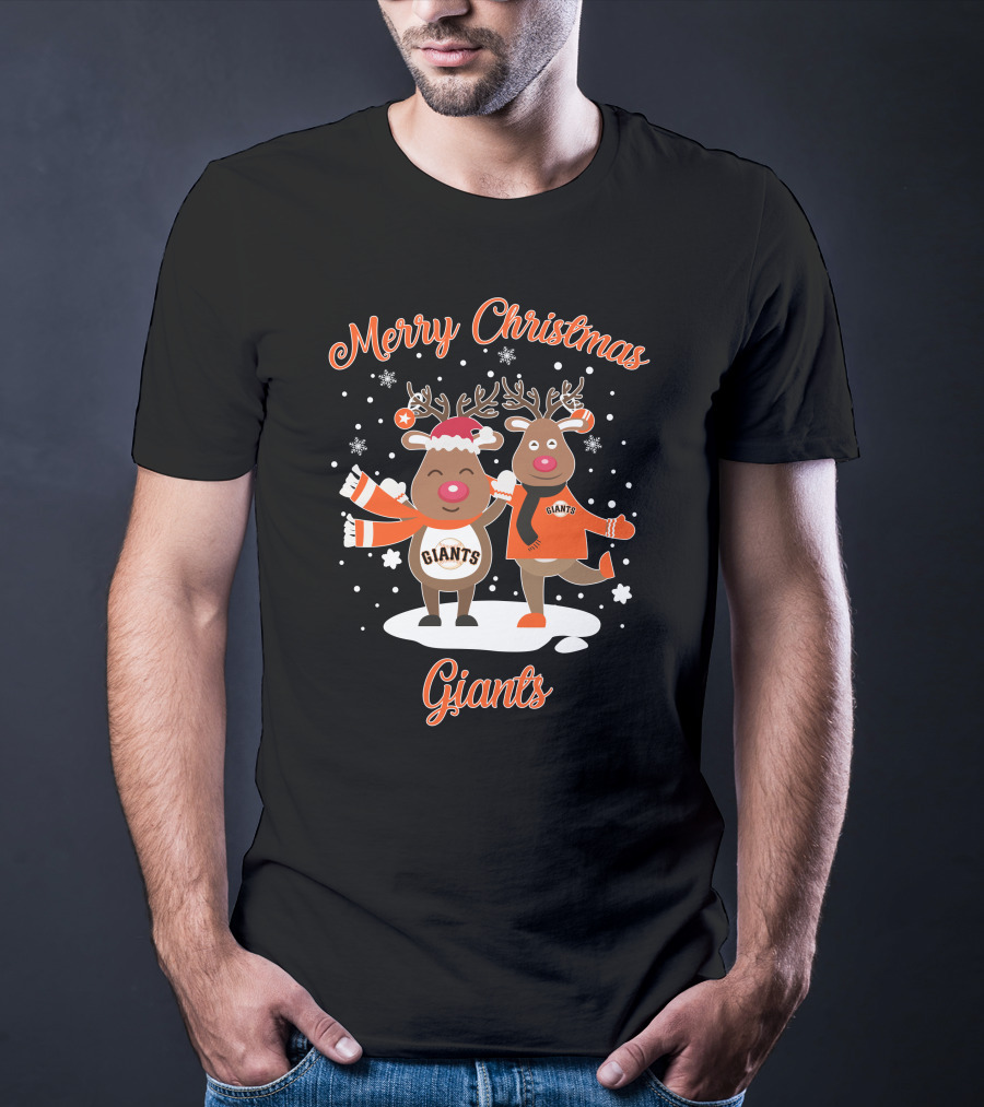 Merry Christmas Giants Reindeer Giants T-Shirt