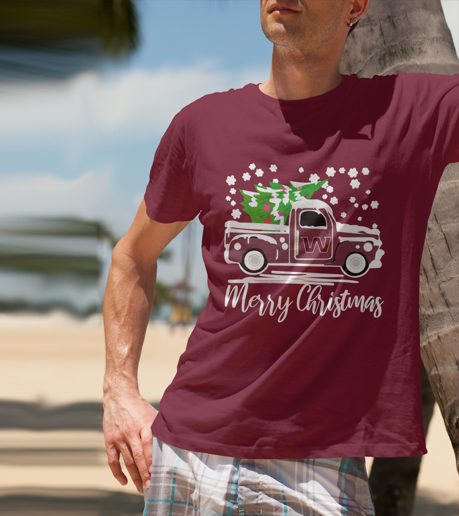 Washington Football Team Vintage Truck Merry Christmas T-Shirt