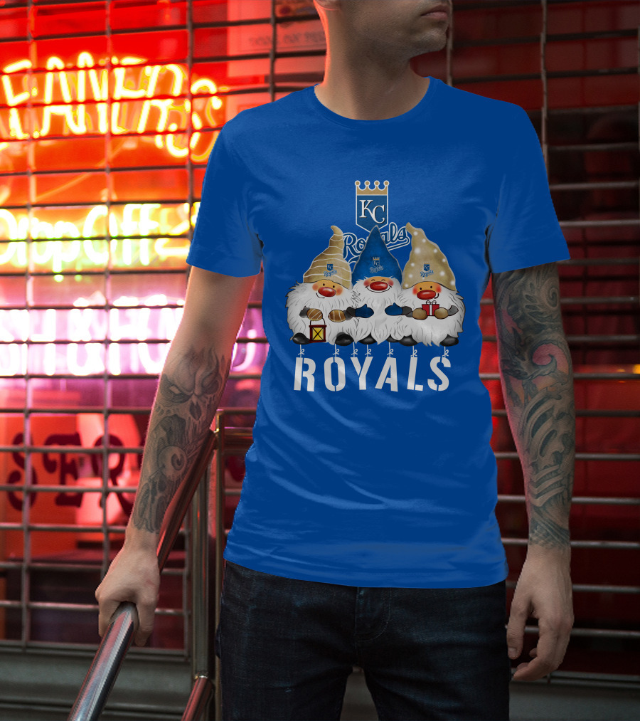 Kansas City Royals Merry Christmas Happy Holidays Gnomes T-Shirt