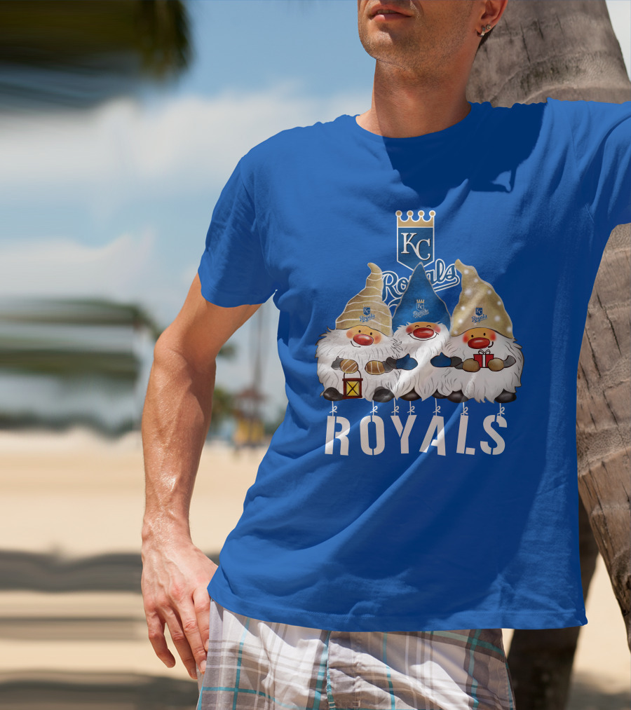 Kansas City Royals Merry Christmas Happy Holidays Gnomes T-Shirt