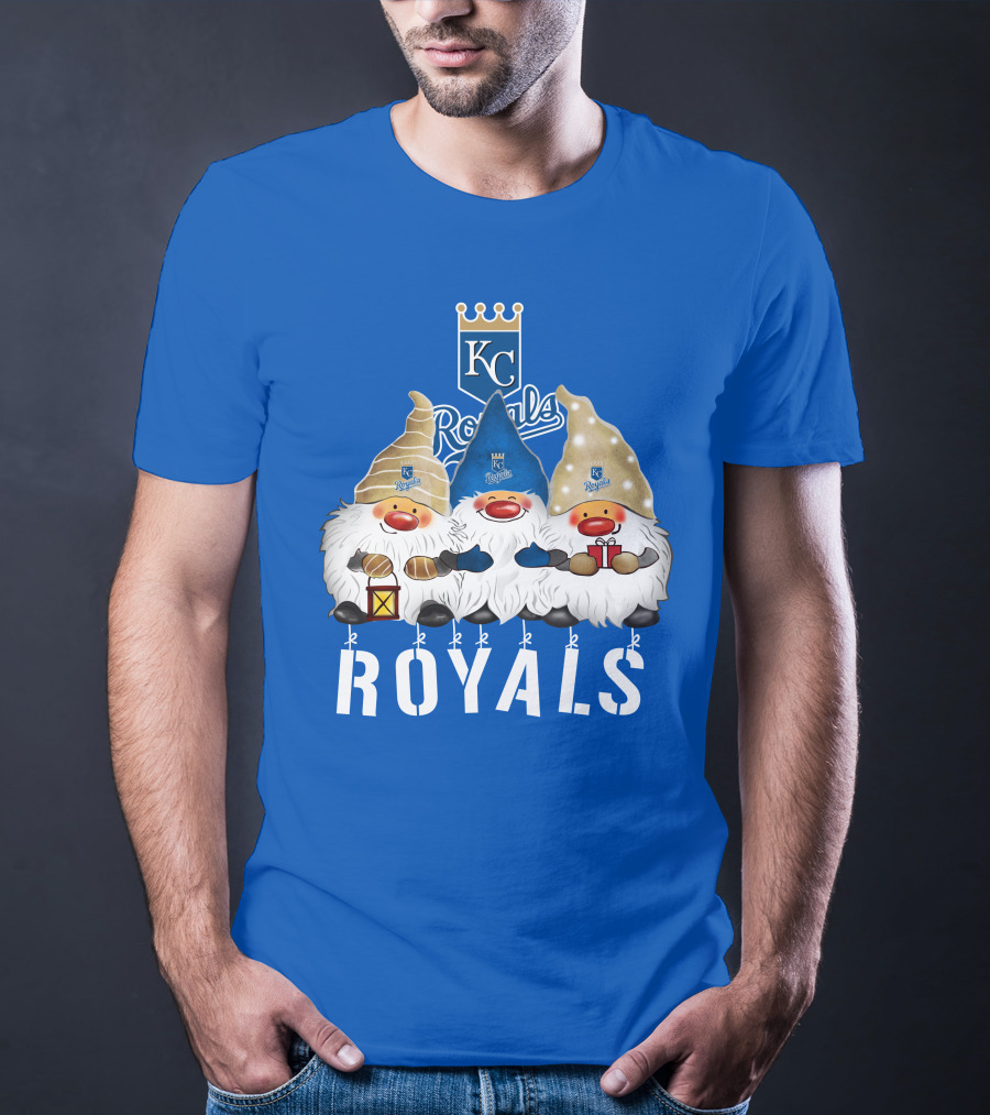 Kansas City Royals Merry Christmas Happy Holidays Gnomes T-Shirt