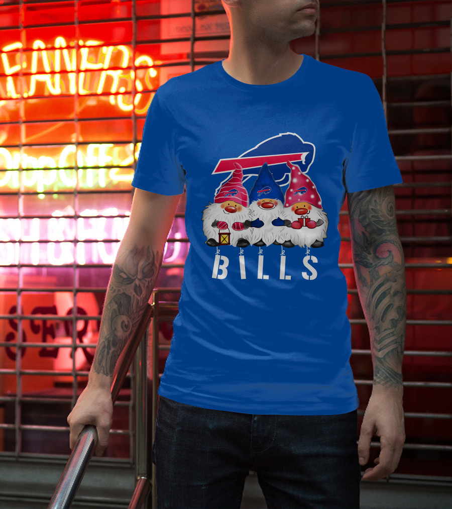 Buffalo Bills Happy Holidays Gnomes Christmas T-Shirt