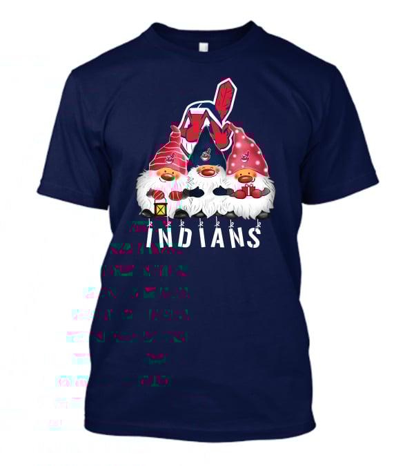 Cleveland Indians Merry Christmas Happy Holidays Gnomes Chief Wahoo T-Shirt