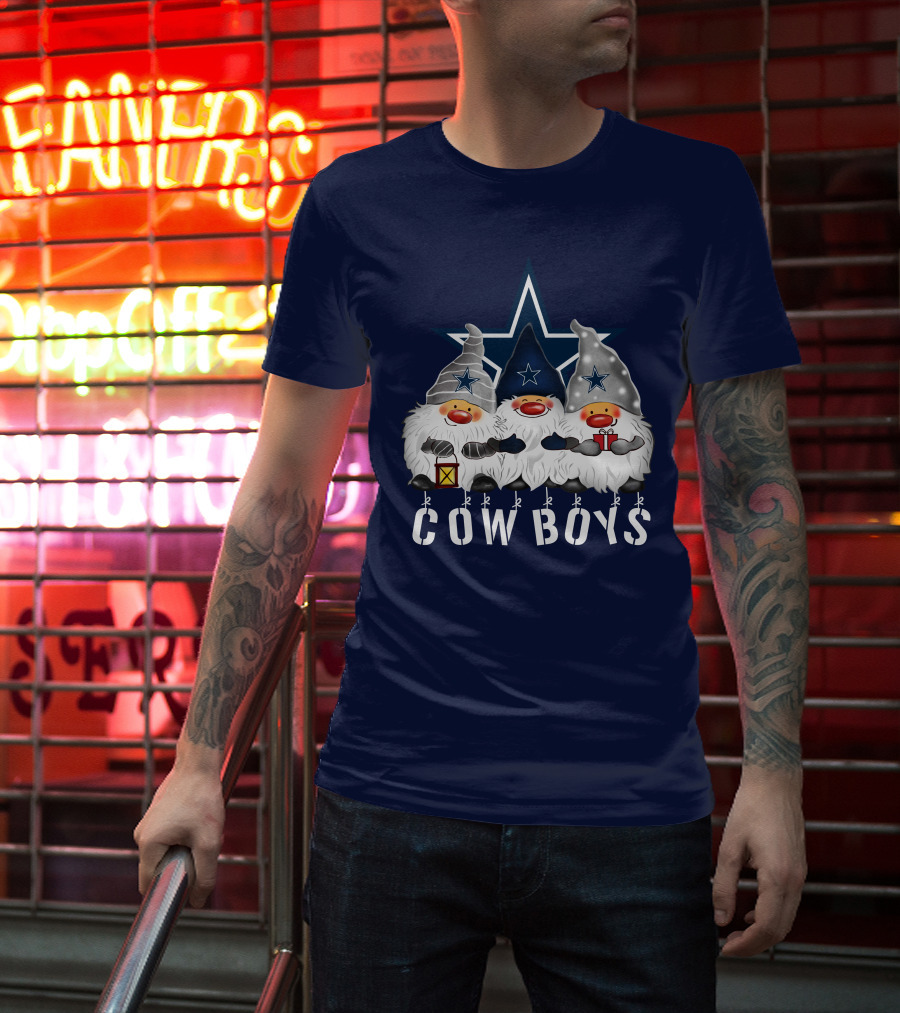 Dallas Cowboys Christmas Gnomes Merry Holidays T-Shirt