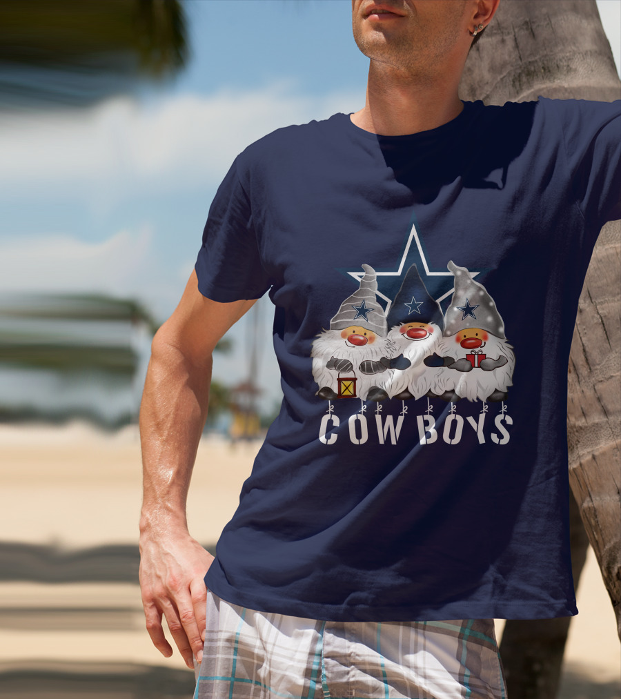 Dallas Cowboys Christmas Gnomes Merry Holidays T-Shirt