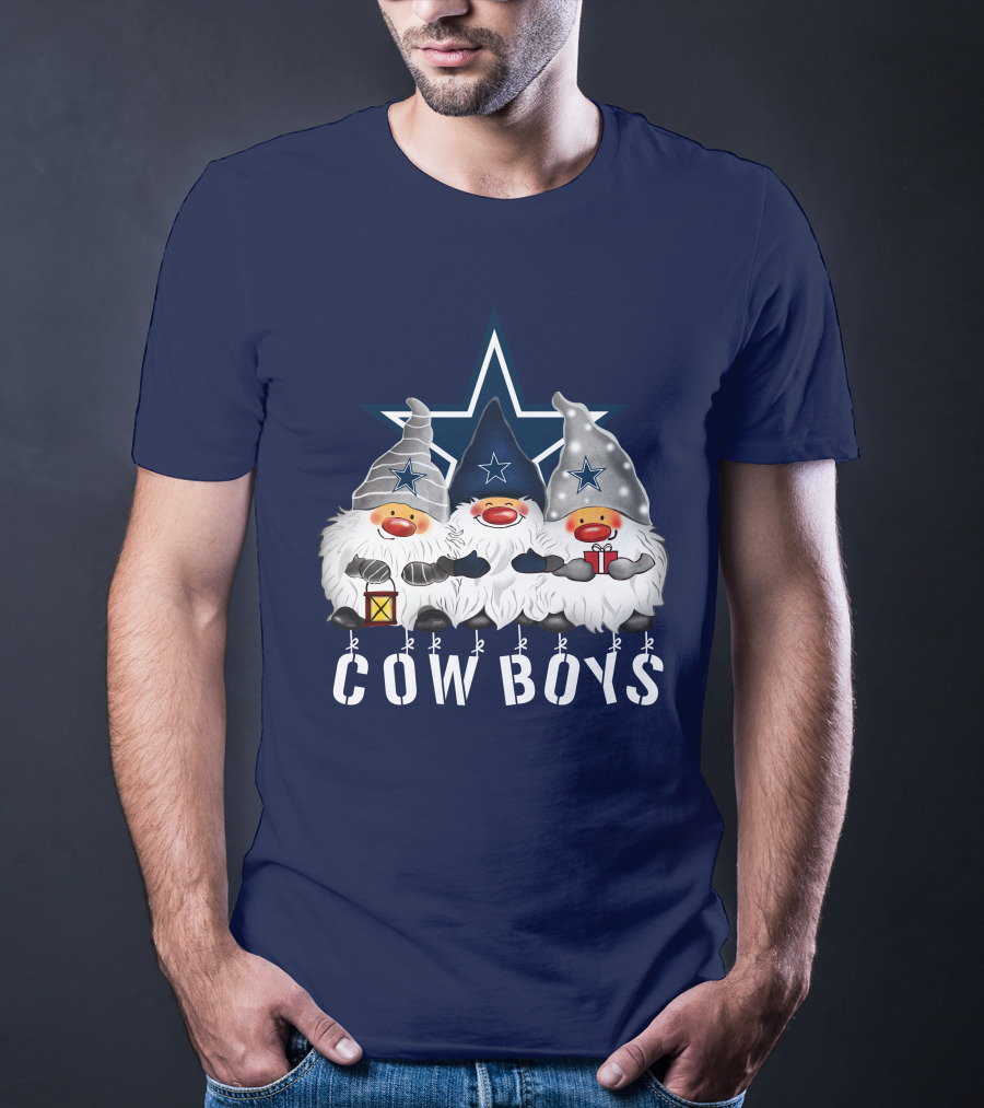 Dallas Cowboys Christmas Gnomes Merry Holidays T-Shirt