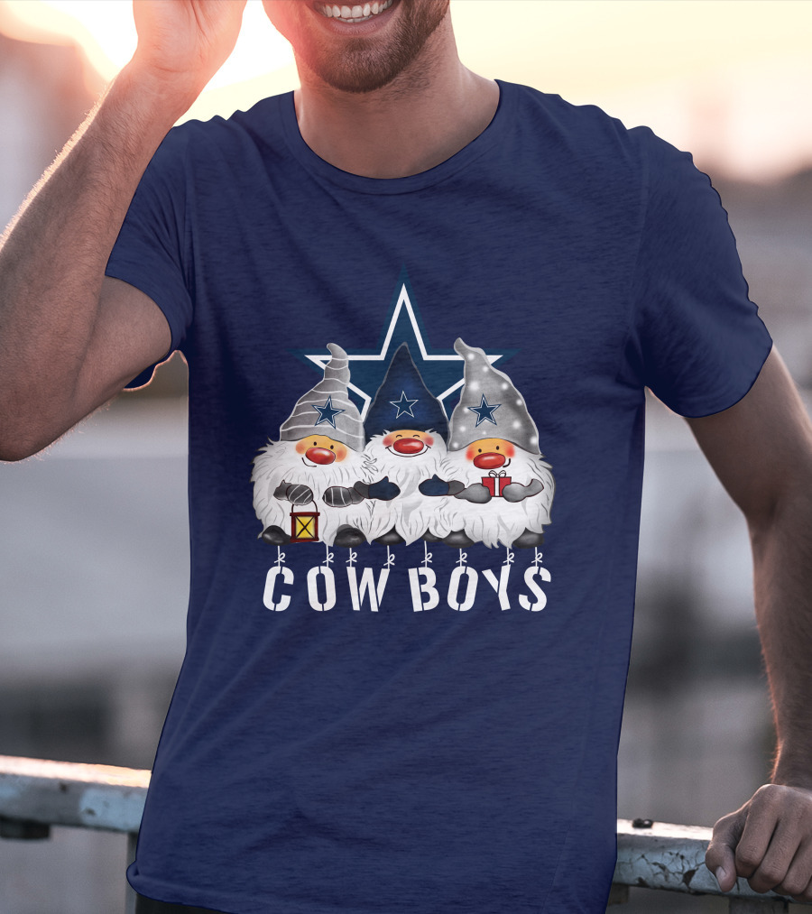 Dallas Cowboys Christmas Gnomes Merry Holidays T-Shirt