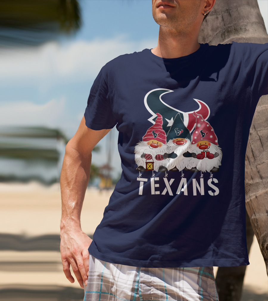 Texans Christmas Gnomes Houston Happy Holidays T-Shirt
