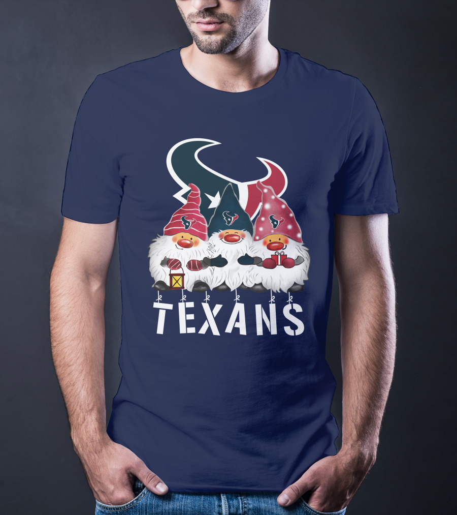 Texans Christmas Gnomes Houston Happy Holidays T-Shirt
